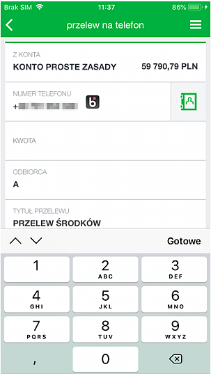 przelew blik getin mobile