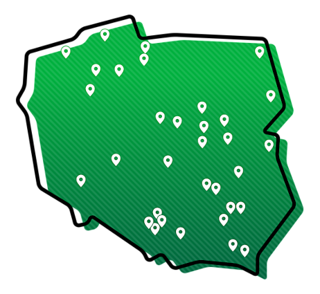 Mapa potencjalnych miast z franczyzą VeloBank