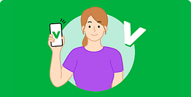 happy man with smartphone in his hand, colorful, positive backround.png