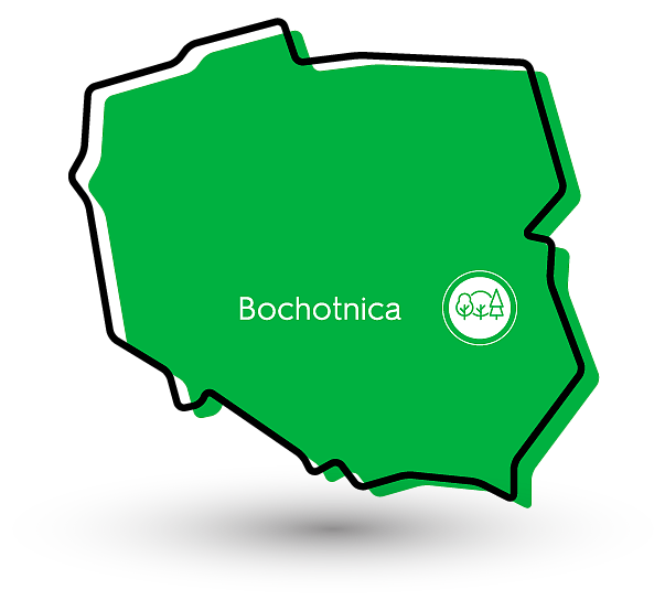Mapa Polski z zaznaczoną miejscowością Bochotnica
