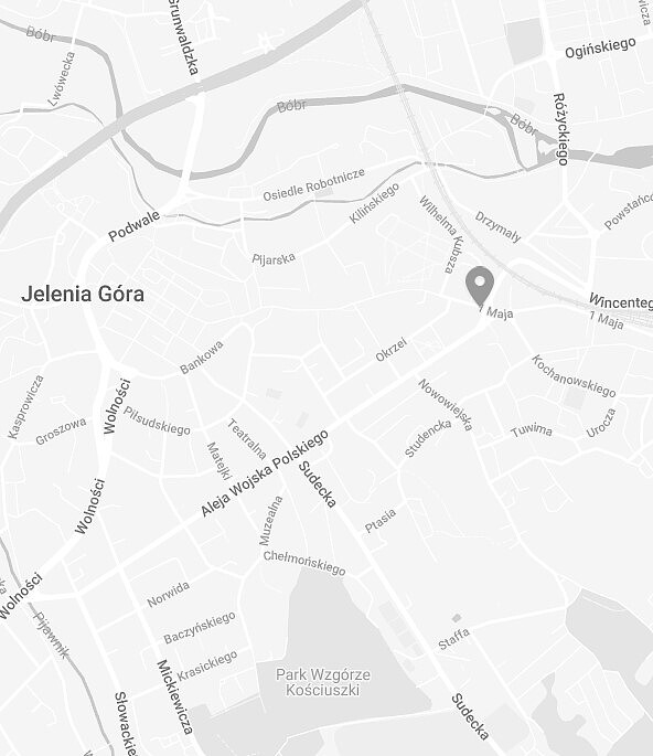 Mapa z zaznaczoną miejscowością - Jelenia Góra
