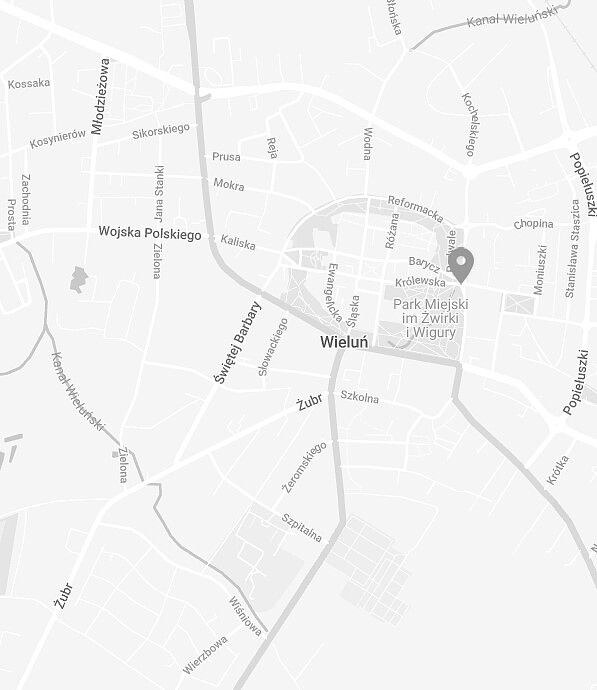 Mapa z zaznaczoną miejscowością - Wieluń.