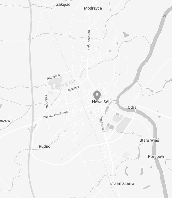 Mapa z zaznaczoną miejscowością - Nowa Sól